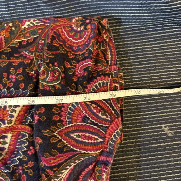 Vintage Paisley Boho Midi Skirt 30" L 24" Waist Cottagecore Flowy No Tag - Picture 13 of 15